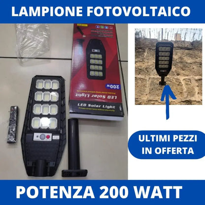 4 Pezzi Lampione Solare a Led esterno 200W, Lampione led solare con Palo e Telecomando