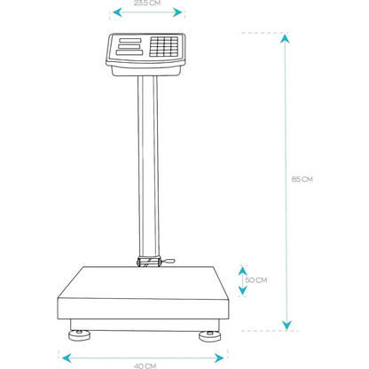 Bilancia Digitale Elettronica Professionale da 300 Kg con Display, Bilancia Industriale Ricaricabile per Utilizzo in Negozi, Abitazioni, Aziende.