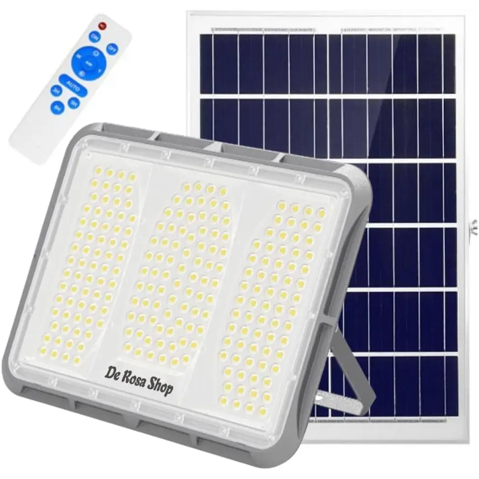Faretto LED Solare da Esterno 600W, Faro con Sensore Crepuscolare e 150 LED