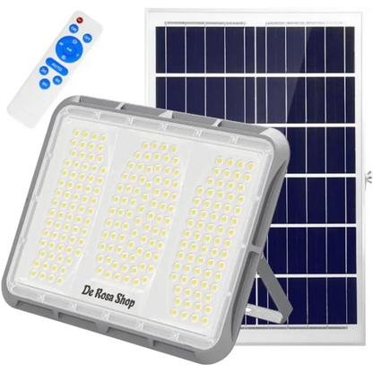 Faretto LED Solare da Esterno 600W, Faro con Sensore Crepuscolare e 150 LED