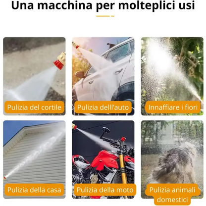 Idropulitrice a Batteria con Mini Soffiatore Incluso, Portatile, 2 Batterie 48V Intercambiabili per Pulizia Versatile e Senza Fili