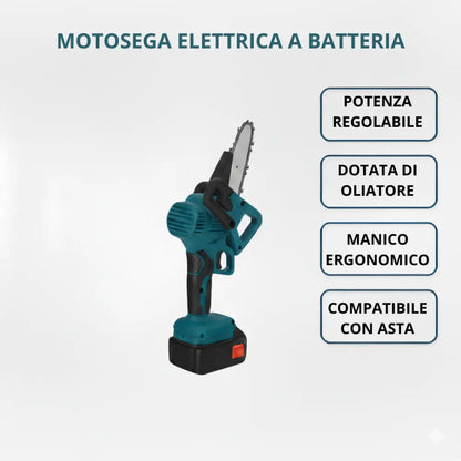 Kit Potatura 3 in 1 - Forbice a Batteria e Motosega 8 Pollici Elettrica con Asta Telescopica 128-248cm, Set Professionale per Giardinaggio con 2 Batterie 48V - DE ROSA SHOP