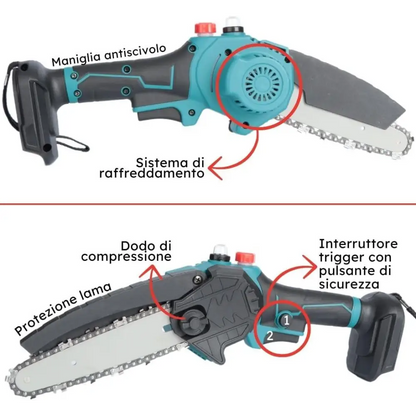 Mini Motosega a Batteria 6 Pollici per Potatura e Giardinaggio