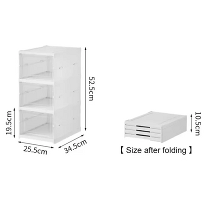 Scarpiera Salvaspazio Pieghevole, con 6 Ripiani Slim, Portascarpe Organizer Scarpe con Contenitori, Facile da Montare e Compatta. Colore Bianco