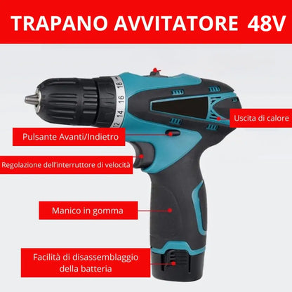 Set Saldatrice Inverter 400A MMA IGBT, + Mini Avvitatore + Mini Smerigliatrice, con 2 Batterie 48V e Caricatore, Kit Professionale Compatto e Potente con Display LED, 3 Dischi
