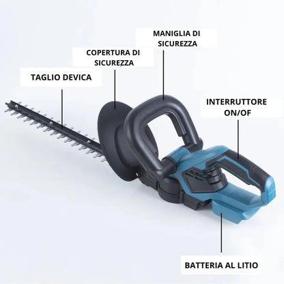 Tagliasiepi a Batteria 72V 5.0Ah con Lama da 50 cm e 2 Batterie, Tosasiepi Elettrico Potente e Leggero, Inclusa Mini Motosega da 6 Pollici per Potatura e Giardinaggio