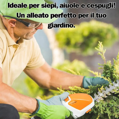 Tagliasiepi a Batteria Tosaerba a Batteria 12V, Strumento 2 in 1 con Autonomia di 60 Minuti, Lame Intercambiabili 14 cm per Siepi