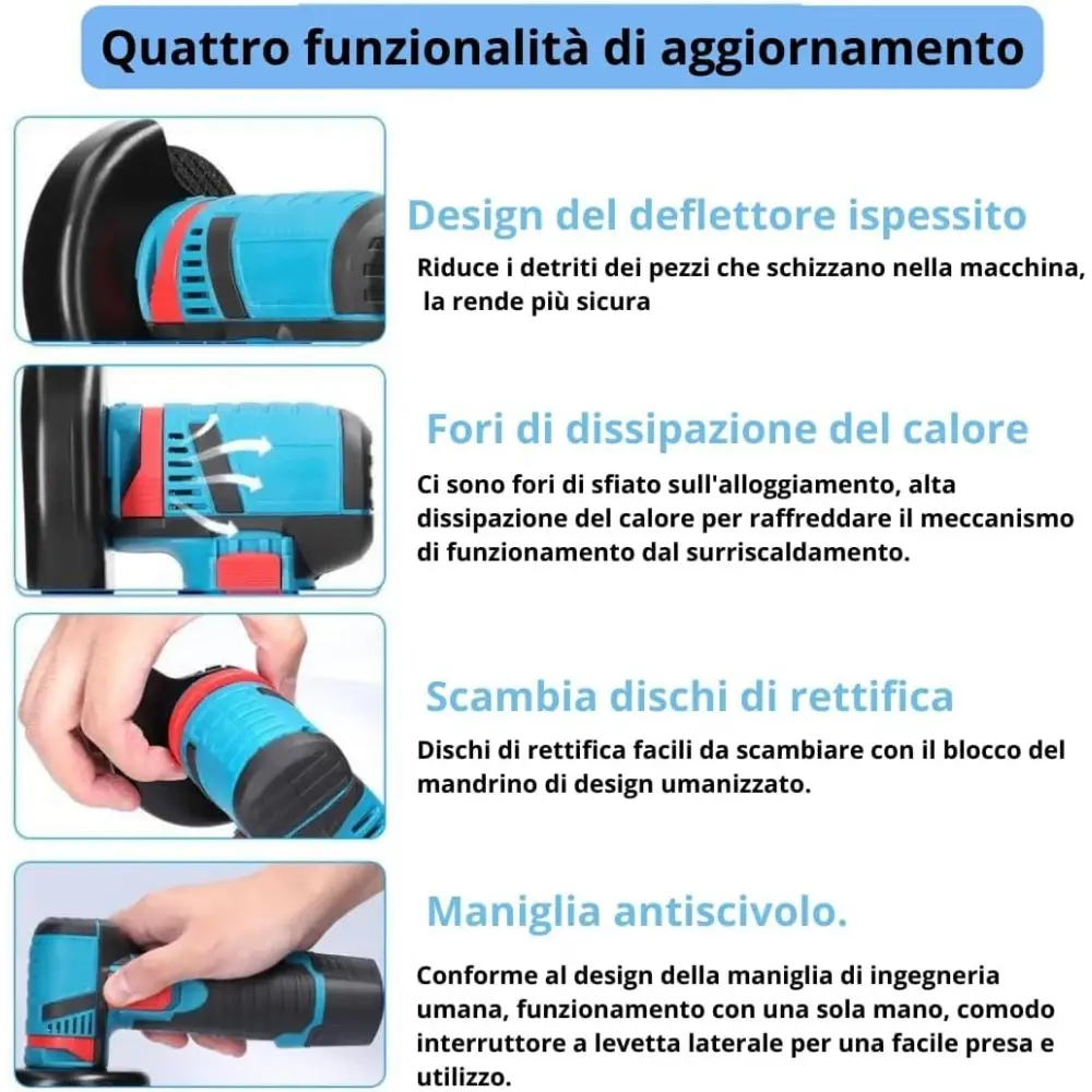 Trapano Avvitatore a Batteria, Mini Smerigliatrice Angolare, Taglierina Elettrica